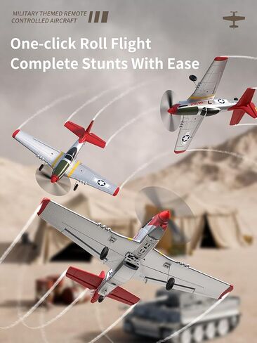 P51 RC Plane 4 Channel Remote Control Airplane with Aileron/Aerobatic/3Level FC/Gyro Stabilizer Easy Control for Boys Adults Beginners Best Mustang RC Airplane Fighter Glider Gift for Kids Youths 8-16 in Saudi Arabia