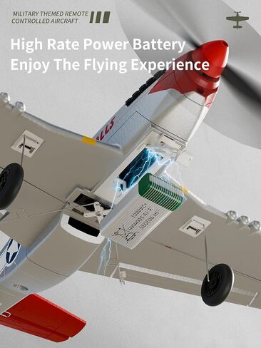 P51 RC Plane 4 Channel Remote Control Airplane with Aileron/Aerobatic/3Level FC/Gyro Stabilizer Easy Control for Boys Adults Beginners Best Mustang RC Airplane Fighter Glider Gift for Kids Youths 8-16 in Saudi Arabia