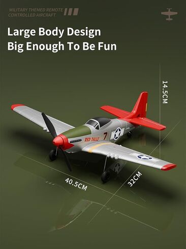P51 RC Plane 4 Channel Remote Control Airplane with Aileron/Aerobatic/3Level FC/Gyro Stabilizer Easy Control for Boys Adults Beginners Best Mustang RC Airplane Fighter Glider Gift for Kids Youths 8-16 in Saudi Arabia