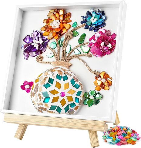 Joyclub DIY Vase Mosaic Painting Kit Mosaic Kits for Adults and Kids with Vase Flower Creativity Handmade Arts and Crafts Mosaic Making Projects Supplies Christmas Gifts Home Room Decor in Saudi Arabia