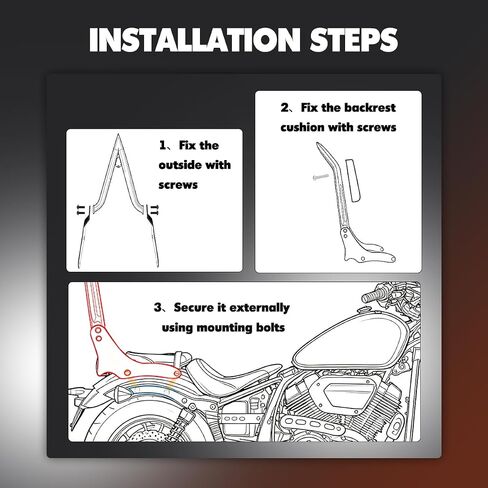 شريط سيسي للركاب الخلفي مقاس 16 بوصة لسيارة Honda Rebel 1100 CMX100 2017-2024 2025 مسند ظهر للركاب الخلفي قابل للفصل، أسود لامع in Kuwait