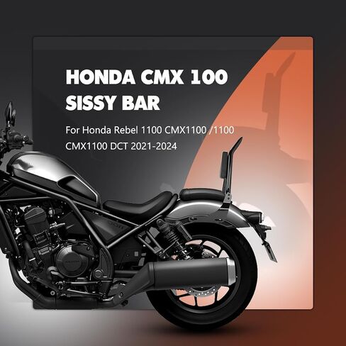 شريط سيسي للركاب الخلفي مقاس 16 بوصة لسيارة Honda Rebel 1100 CMX100 2017-2024 2025 مسند ظهر للركاب الخلفي قابل للفصل، أسود لامع in Kuwait