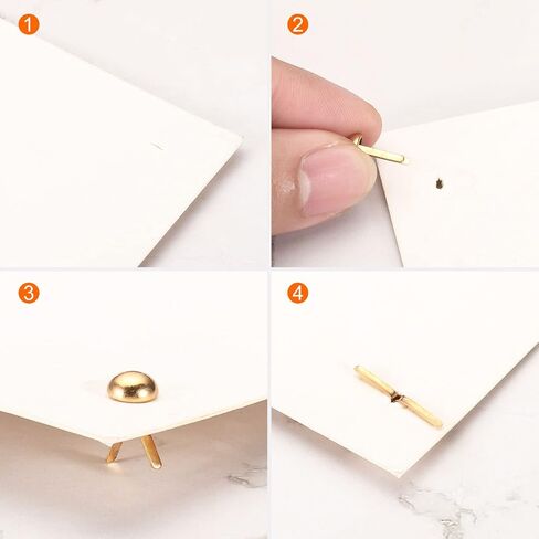 PATIKIL 6x12mm Mini Brads Paper Fasteners, 100 Pack Round Brads Fastener for DIY Crafting Projects Scrapbooking, Rose Gold in Saudi Arabia