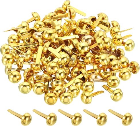 PATIKIL 6x12mm Mini Brads Paper Fasteners, 100 Pack Round Brads Fastener for DIY Crafting Projects Scrapbooking, Rose Gold in Saudi Arabia