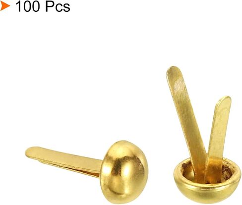 PATIKIL 6x12mm Mini Brads Paper Fasteners, 100 Pack Round Brads Fastener for DIY Crafting Projects Scrapbooking, Rose Gold in Saudi Arabia