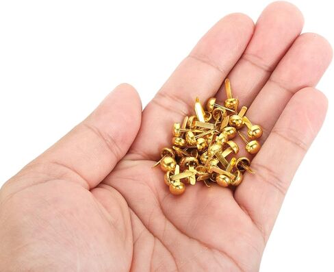 PATIKIL 6x12mm Mini Brads Paper Fasteners, 100 Pack Round Brads Fastener for DIY Crafting Projects Scrapbooking, Rose Gold in Saudi Arabia