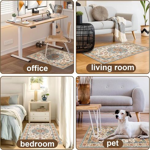 Office Chair Mat for Hardwood Floors - 48X35.5" Desk Chair Mat for Rolling Chair, Under Desk Rug Protects Hard Floors from Damage, Low Pile Floor Protector for Rolling Chair, Non-Slip in Kuwait