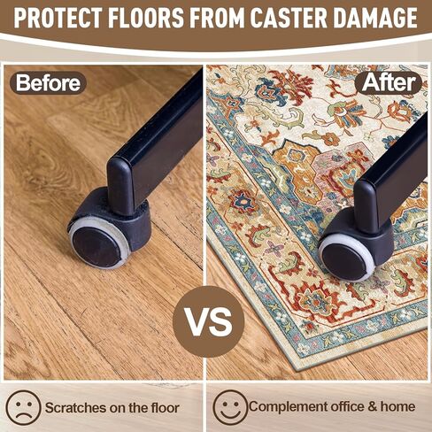 Office Chair Mat for Hardwood Floors - 48X35.5" Desk Chair Mat for Rolling Chair, Under Desk Rug Protects Hard Floors from Damage, Low Pile Floor Protector for Rolling Chair, Non-Slip in Kuwait