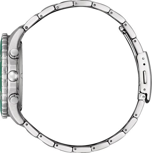 Citizen Men's Eco-Drive Weekender Chronograph Watch in Silver-tone Stainless Steel, Black Dial (Model: AT2387-52E) in Saudi Arabia