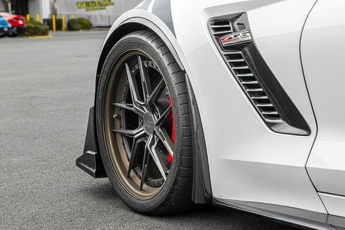 Replacement for 2014-2019 Chevrolet Corvette C7 All Models | GM Factory XL Extended Style Front Side Splash Guards Mud Flap Pair (ABS Plastic - Plastic Black) in Saudi Arabia