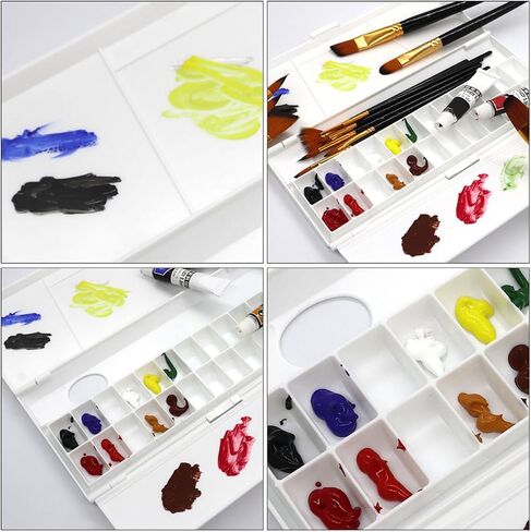 SEWACC Foldable Watercolor Palette Box with Lightweight Color Mixing Case for Artists Students Portable Painting Palette for Travel and Craft Use in Saudi Arabia