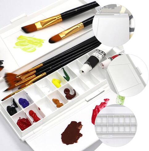 SEWACC Foldable Watercolor Palette Box with Lightweight Color Mixing Case for Artists Students Portable Painting Palette for Travel and Craft Use in Saudi Arabia