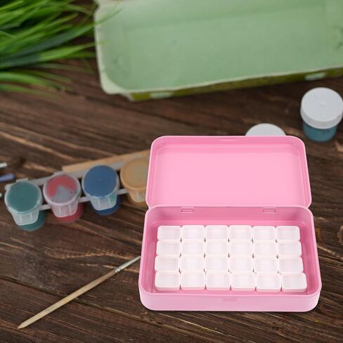 SHERCHPRY Metal Watercolor Pigment Box with Lid Portable Paint Mixing Tray and Storage Case for Gouache Watercolors and Solid Pigments Compact Compartments Organizer for Home Travel and in Saudi Arabia