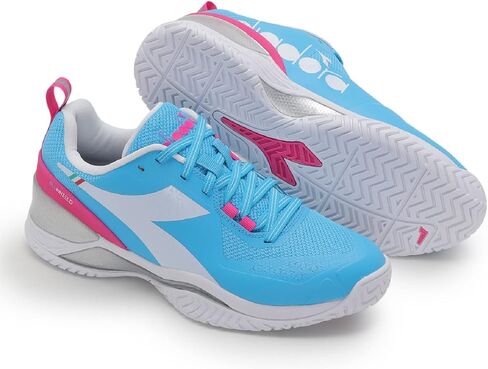 Diadora Women's Blushield Torneo 2 Clay Tennis Shoes White and Blueprint in Kuwait