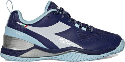 Diadora Women's Blushield Torneo 2 Clay Tennis Shoes White and Blueprint in Kuwait