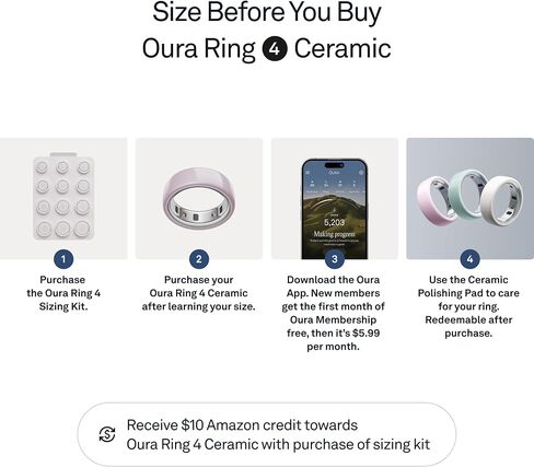 Oura Ring 4 Ceramic - Tide - Size 9 - Size Before You Buy in Saudi Arabia
