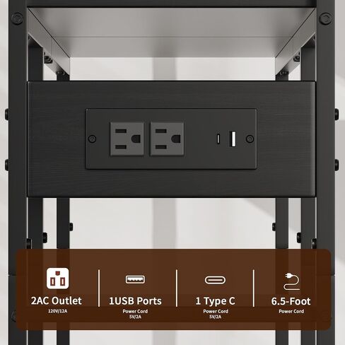 Aetheris Desktop Organizer Shelf, 30" Wooden Office Storage Rack with Outlets, Display Shelf Rack with Light Strip, 5 Tier Desktop Display Rac, Desk Shelf, Desk Hutch for Computer Monitor, Brown in Saudi Arabia