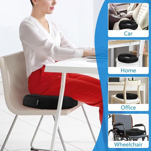 Donut Pillow, Donut Cushion for Tailbone Pain Relief and Hemorrhoids, Donut Seat Cushion for Coccyx, Sciatica, Surgery and Postpartum, Hemorrhoid Pillow for Long Sitting Office Workers, Car Drivers in Saudi Arabia