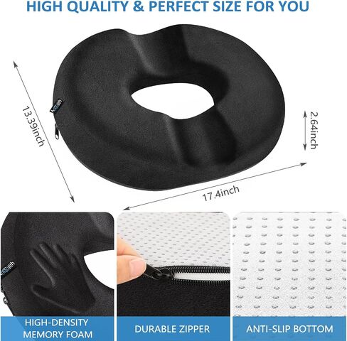 Donut Pillow, Donut Cushion for Tailbone Pain Relief and Hemorrhoids, Donut Seat Cushion for Coccyx, Sciatica, Surgery and Postpartum, Hemorrhoid Pillow for Long Sitting Office Workers, Car Drivers in Saudi Arabia