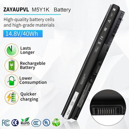 40Wh M5Y1K 14.8V بطارية لديل انسبايرون 15 5000 3000 سلسلة 5566 5558 5559 5552 3551 3552 3558 17 5755 5756 5758 5759 14 3451 3452 3458 3467 5458 VN 3N0 MSY1K HD4J0 P63F P51F P47F P65G P52F 453-BBBR in Kuwait