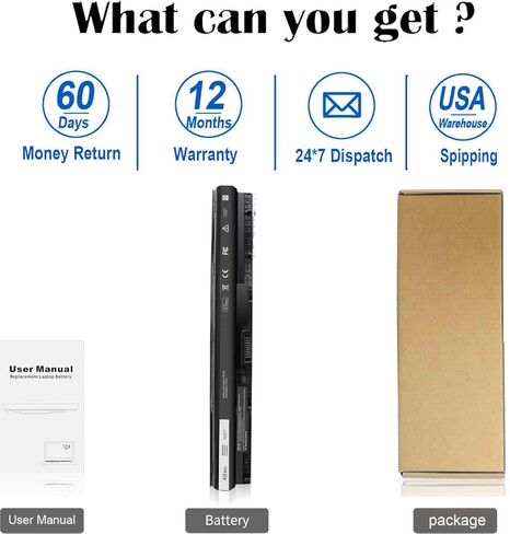 40Wh M5Y1K 14.8V بطارية لديل انسبايرون 15 5000 3000 سلسلة 5566 5558 5559 5552 3551 3552 3558 17 5755 5756 5758 5759 14 3451 3452 3458 3467 5458 VN 3N0 MSY1K HD4J0 P63F P51F P47F P65G P52F 453-BBBR in Kuwait