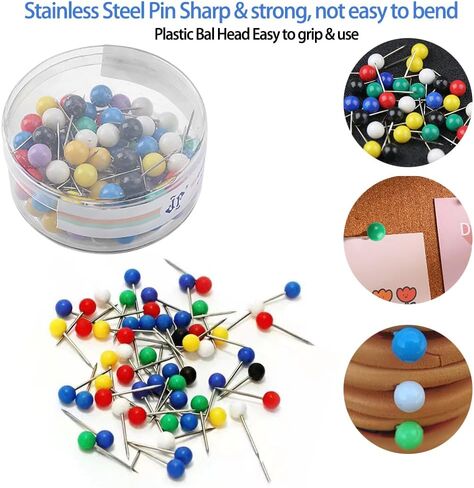 80PCS Sewing Pins Straight Pin for Fabric, Pearlized Ball Head Quilting Pins Long 0.7inch, Multicolor Corsage Stick Pin for Dressmaker, Jewelry DIY Decoration in Saudi Arabia