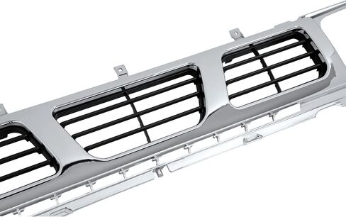 الشبكة الأمامية متوافقة مع 1994 Nissan D21 XE 1993 1994 Nissan D21 Base SE 1995-1997 Nissan Pickup Base SE XE لاستبدال 6231055G10 NI1200116 Chrome Bumper Grill Plastic (ABS) فضي in Saudi Arabia
