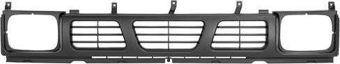 الشبكة الأمامية متوافقة مع 1994 Nissan D21 XE 1993 1994 Nissan D21 Base SE 1995-1997 Nissan Pickup Base SE XE لاستبدال 6231055G10 NI1200116 Chrome Bumper Grill Plastic (ABS) فضي in Saudi Arabia
