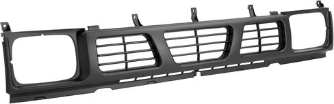 الشبكة الأمامية متوافقة مع 1994 Nissan D21 XE 1993 1994 Nissan D21 Base SE 1995-1997 Nissan Pickup Base SE XE لاستبدال 6231055G10 NI1200116 Chrome Bumper Grill Plastic (ABS) فضي in Saudi Arabia