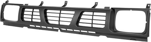 الشبكة الأمامية متوافقة مع 1994 Nissan D21 XE 1993 1994 Nissan D21 Base SE 1995-1997 Nissan Pickup Base SE XE لاستبدال 6231055G10 NI1200116 Chrome Bumper Grill Plastic (ABS) فضي in Saudi Arabia