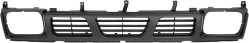 الشبكة الأمامية متوافقة مع 1994 Nissan D21 XE 1993 1994 Nissan D21 Base SE 1995-1997 Nissan Pickup Base SE XE لاستبدال 6231055G10 NI1200116 Chrome Bumper Grill Plastic (ABS) فضي in Saudi Arabia
