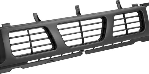 الشبكة الأمامية متوافقة مع 1994 Nissan D21 XE 1993 1994 Nissan D21 Base SE 1995-1997 Nissan Pickup Base SE XE لاستبدال 6231055G10 NI1200116 Chrome Bumper Grill Plastic (ABS) فضي in Saudi Arabia