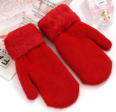 قفازات Eohak الشتوية الدافئة للنساء - قفازات متماسكة من الصوف الناعم السميك وبطانة من الصوف in Kuwait