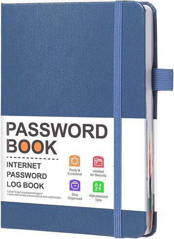 Small Address Book with Alphabetical Tabs – Pocket Address Book 3x5 for Contacts, Phone Numbers, Passwords, Refillable Telephone Book for Purse or Desk (Blue) (Bule) in Saudi Arabia
