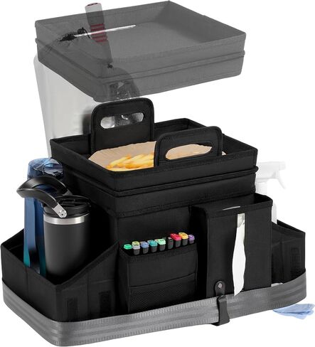 LUVHOMEE Car Organizers and Storage for Backseat & Front Seat - Collapsible Car Caddy w/Headrest Strap, Leakproof Cooler, Lid & Cup Holders | Fits Passenger Seat, Easy-Access Travel Snacks & Drinks in Saudi Arabia