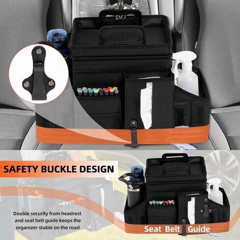LUVHOMEE Car Organizers and Storage for Backseat & Front Seat - Collapsible Car Caddy w/Headrest Strap, Leakproof Cooler, Lid & Cup Holders | Fits Passenger Seat, Easy-Access Travel Snacks & Drinks in Saudi Arabia