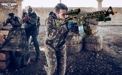 مسدس جل كبير M416 مع نظارات واقية، مع طبلة ومسدس جل يدوي وكهربائي مزدوج الوضع، لألعاب الفريق - للأعمار من 14 عامًا فما فوق (مموه) in Saudi Arabia