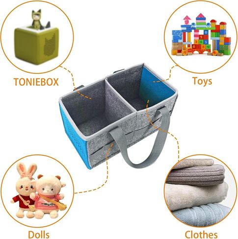 حقيبة حمل للسفر لمجموعة Toniebox المبتدئة وملحقاتها، حقيبة تنظيم اللباد مع مقبض لمشغل الصوت Toniebox وتماثيل Tonies، رمادي in Saudi Arabia