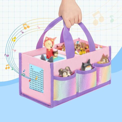 حقيبة حمل متوافقة مع Toniebox 2/1، حقيبة مقبض لمجموعة مشغلات الصوت، جيوب تخزين الملحقات للأشكال والكابلات، تصميم جانبي مجوف لتشغيل الموسيقى مباشرة، أزرق، حافظة فقط in Saudi Arabia
