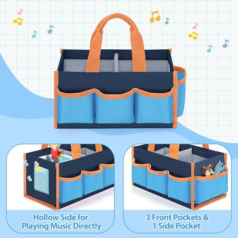 حقيبة حمل متوافقة مع Toniebox 2/1، حقيبة مقبض لمجموعة مشغلات الصوت، جيوب تخزين الملحقات للأشكال والكابلات، تصميم جانبي مجوف لتشغيل الموسيقى مباشرة، أزرق، حافظة فقط in Saudi Arabia