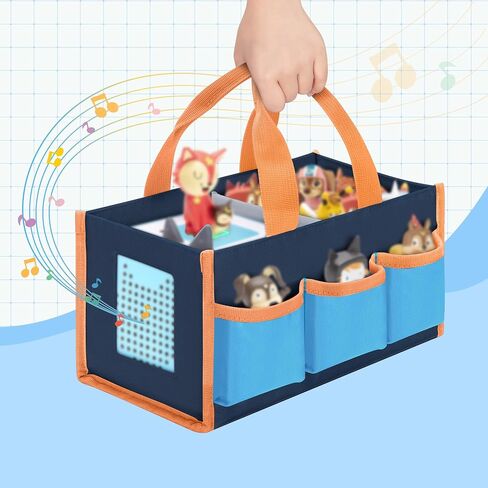 حقيبة حمل متوافقة مع Toniebox 2/1، حقيبة مقبض لمجموعة مشغلات الصوت، جيوب تخزين الملحقات للأشكال والكابلات، تصميم جانبي مجوف لتشغيل الموسيقى مباشرة، أزرق، حافظة فقط in Saudi Arabia