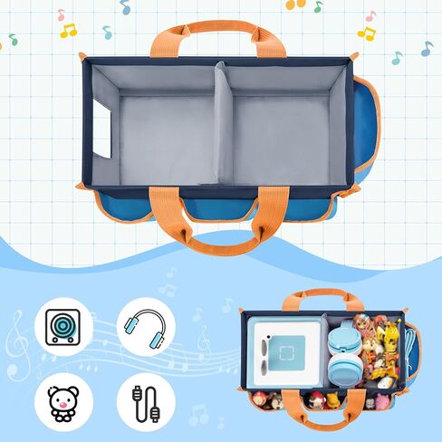 حقيبة حمل متوافقة مع Toniebox 2/1، حقيبة مقبض لمجموعة مشغلات الصوت، جيوب تخزين الملحقات للأشكال والكابلات، تصميم جانبي مجوف لتشغيل الموسيقى مباشرة، أزرق، حافظة فقط in Saudi Arabia