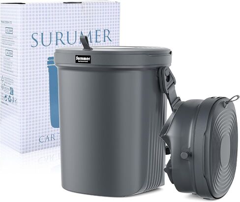 Surume 2 Gallon Silicon Car Trash Can with Lid - 100% Leak-Proof Trash Bin, Waterproof Garbage Can, Gifts for Men and Women in Saudi Arabia
