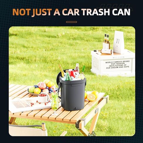 Surume 2 Gallon Silicon Car Trash Can with Lid - 100% Leak-Proof Trash Bin, Waterproof Garbage Can, Gifts for Men and Women in Saudi Arabia