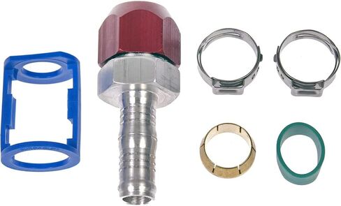 KarParts360 Line Splice | Aluminum | Straight Angle | Hose Barb End 2 | Compression End 1 | 0.62 Inches Fitting Size End 1 in Saudi Arabia