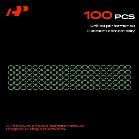 A-Premium Universal AC System Repair Kit, Exact ID (17.02±0.23mm) Exact CS (1.78±0.08mm), HNBR, 100Pcs in Kuwait