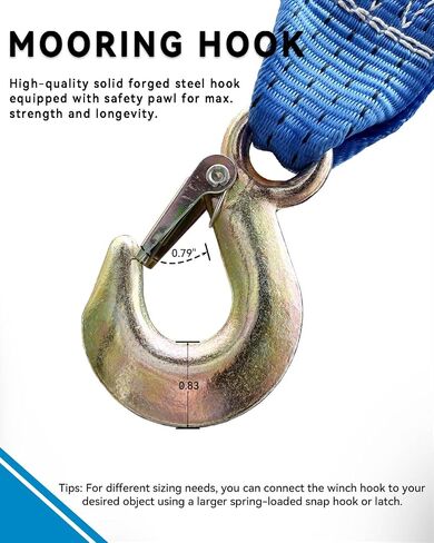 Boat Trailer Winch 1600LBS Hand Winch with 26ft Strap, 4:1 Gear Ratio Portable Winch 2 Way Ratchet for Boat, Trailer, RV, ATV, Jet Ski in Kuwait