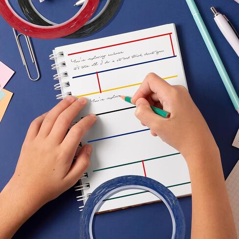 STOBOK 10pcs Whiteboard Tape, Colorful Pinstripe Tape Seamless Warning Segment Line Marking Line for Office and Drafting - Assorted Colors in Saudi Arabia