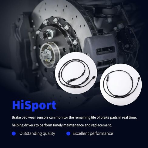 HiSport Front and Rear Disc Brake Pad Wear Sensor Kit - Compatible with BMW F25 X3 2011-2017 F26 X4 2015-2018 Replace 34356790303 34356790304-2Pcs in Saudi Arabia