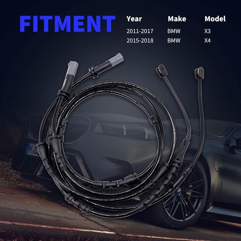 HiSport Front and Rear Disc Brake Pad Wear Sensor Kit - Compatible with BMW F25 X3 2011-2017 F26 X4 2015-2018 Replace 34356790303 34356790304-2Pcs in Saudi Arabia